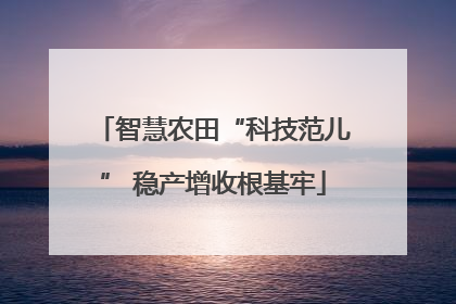 智慧农田“科技范儿” 稳产增收根基牢