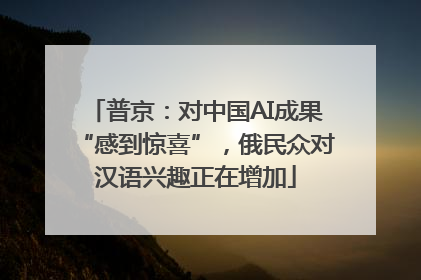 普京：对中国AI成果“感到惊喜”，俄民众对汉语兴趣正在增加