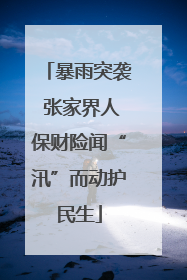暴雨突袭 张家界人保财险闻“汛”而动护民生