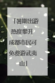 暑期出游热度攀升 成都市民可免费游武夷山