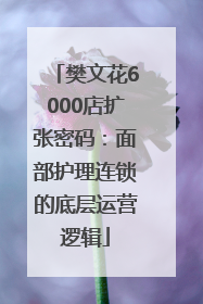 樊文花6000店扩张密码：面部护理连锁的底层运营逻辑