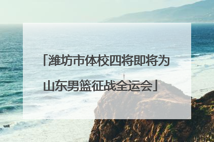 潍坊市体校四将即将为山东男篮征战全运会