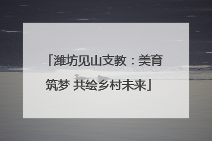 潍坊见山支教：美育筑梦 共绘乡村未来