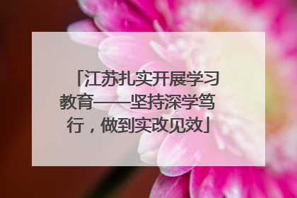 江苏扎实开展学习教育——坚持深学笃行，做到实改见效