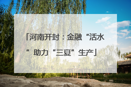 河南开封：金融“活水”助力“三夏”生产
