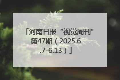 河南日报“视觉周刊”第47期（2025.6.7-6.13）