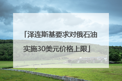 泽连斯基要求对俄石油实施30美元价格上限