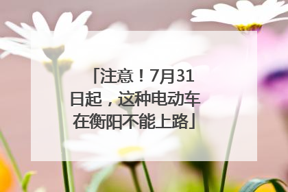 注意！7月31日起，这种电动车在衡阳不能上路