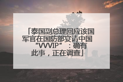 泰国副总理回应该国军官在国防部宴请中国“VVVIP”：确有此事，正在调查