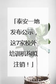 泰安一地发布公示，这7家校外培训机构拟注销！
