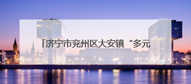 济宁市兖州区大安镇“多元协同”激活乡村振兴新动能