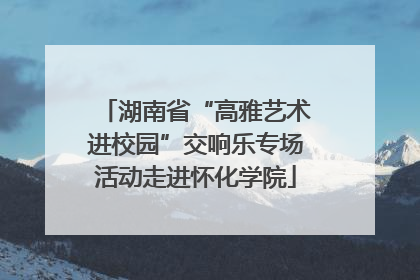 湖南省“高雅艺术进校园”交响乐专场活动走进怀化学院