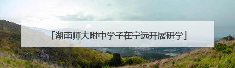 湖南师大附中学子在宁远开展研学