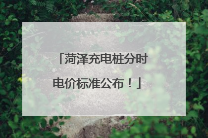 菏泽充电桩分时电价标准公布！