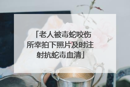 老人被毒蛇咬伤 所幸拍下照片及时注射抗蛇毒血清