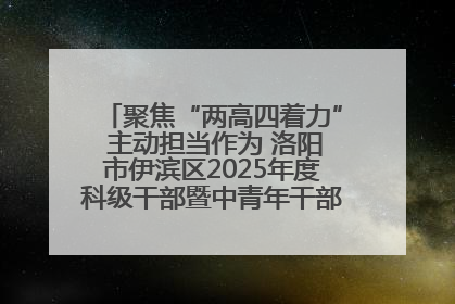 聚焦“两高四着力” 主动担当作为 洛阳市伊滨区2025年度科级干部暨中青年干部培训班开班