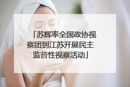 苏辉率全国政协视察团到江苏开展民主监督性视察活动