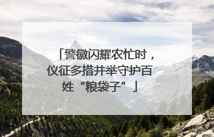 警徽闪耀农忙时，仪征多措并举守护百姓“粮袋子”