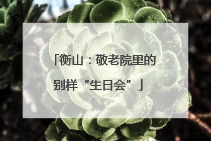 衡山：敬老院里的别样“生日会”