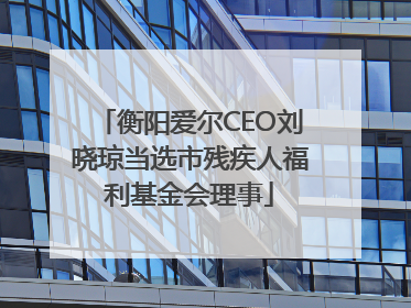 衡阳爱尔CEO刘晓琼当选市残疾人福利基金会理事
