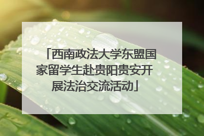 西南政法大学东盟国家留学生赴贵阳贵安开展法治交流活动