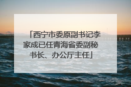 西宁市委原副书记李家成已任青海省委副秘书长、办公厅主任