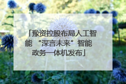 豫资控股布局人工智能 “深言未来”智能政务一体机发布