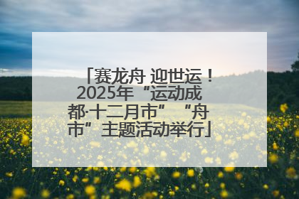赛龙舟 迎世运！2025年“运动成都·十二月市”“舟市”主题活动举行