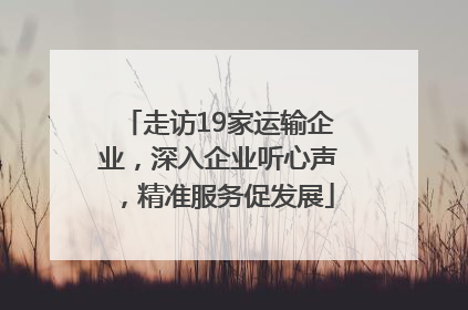 走访19家运输企业，深入企业听心声，精准服务促发展