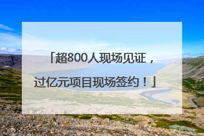 超800人现场见证，过亿元项目现场签约！