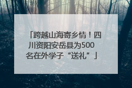 跨越山海寄乡情！四川资阳安岳县为500名在外学子“送礼”