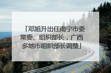 邓旭升出任南宁市委常委、组织部长，广西多地市组织部长调整