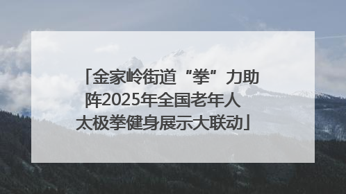 金家岭街道“拳”力助阵2025年全国老年人太极拳健身展示大联动