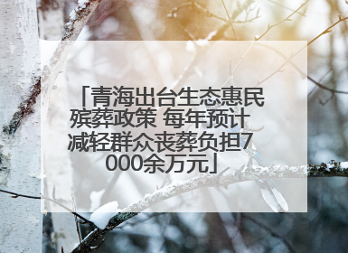 青海出台生态惠民殡葬政策 每年预计减轻群众丧葬负担7000余万元