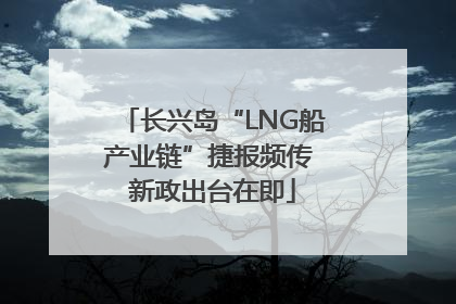 长兴岛“LNG船产业链”捷报频传 新政出台在即