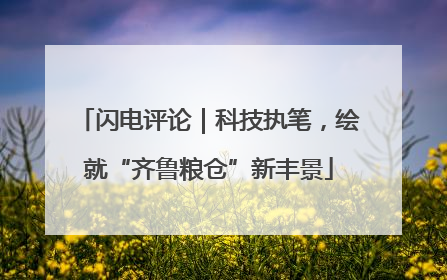 闪电评论｜科技执笔，绘就“齐鲁粮仓”新丰景
