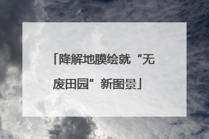 降解地膜绘就“无废田园”新图景