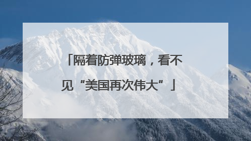 隔着防弹玻璃，看不见“美国再次伟大”