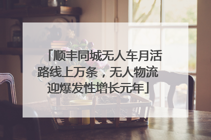 顺丰同城无人车月活路线上万条，无人物流迎爆发性增长元年