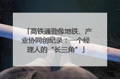 高铁通勤像地铁、产业协同创纪录：一个经理人的“长三角”