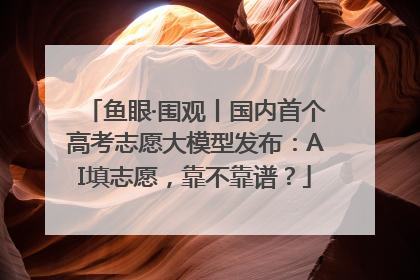 鱼眼·围观丨国内首个高考志愿大模型发布：AI填志愿，靠不靠谱？