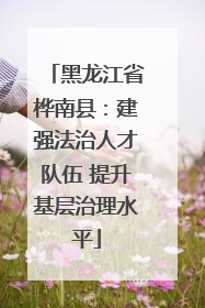 黑龙江省桦南县：建强法治人才队伍 提升基层治理水平