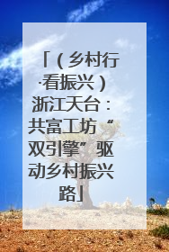 （乡村行·看振兴）浙江天台：共富工坊“双引擎”驱动乡村振兴路