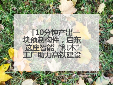 10分钟产出一块预制构件，启东这座智能“积木”工厂助力高铁建设再提速