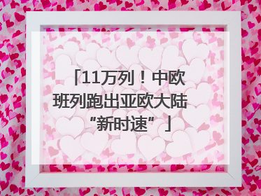 11万列！中欧班列跑出亚欧大陆“新时速”