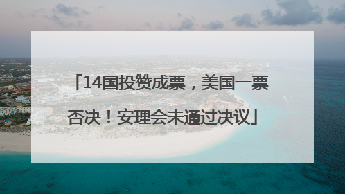14国投赞成票，美国一票否决！安理会未通过决议