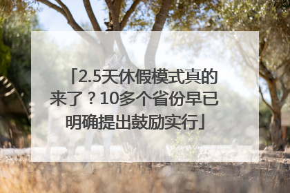 2.5天休假模式真的来了？10多个省份早已明确提出鼓励实行