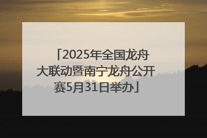 2025年全国龙舟大联动暨南宁龙舟公开赛5月31日举办