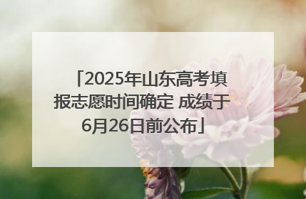 2025年山东高考填报志愿时间确定 成绩于6月26日前公布