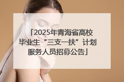 2025年青海省高校毕业生“三支一扶”计划服务人员招募公告